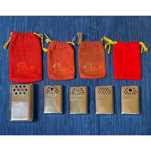 Lot of Vintage Jon-E Hand Warmers 1 Large GI & 4 Regular Untested 39B